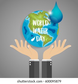 World water day background design. Vector illustration.