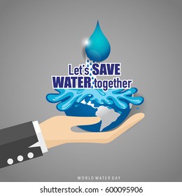 World water day background design. Vector illustration.