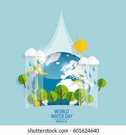 World water day background design. Vector illustration.