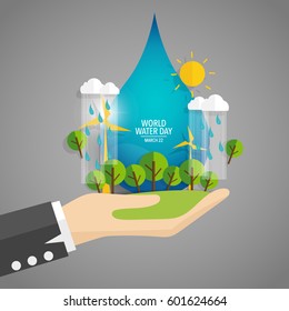 World water day background design. Vector illustration.