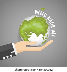 World Water Day Hintergrund Design. Vektorgrafik.