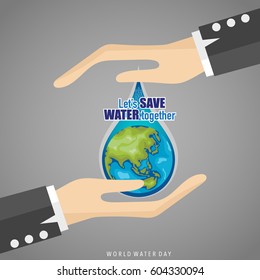World water day background design. Vector illustration.