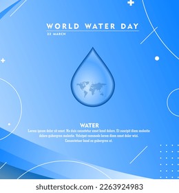 fondo del día mundial del agua , tarjeta de saludo o afiche para campaña salva agua. Salvar el agua