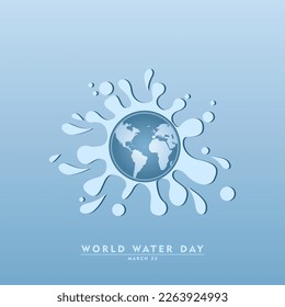 world water day background , greeting card or poster for campaign save water. Save the water