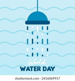 World water day background illustration. Flat world water day illustration. Water day web banner background