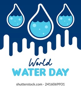 World water day background illustration. Flat world water day illustration. Water day web banner background