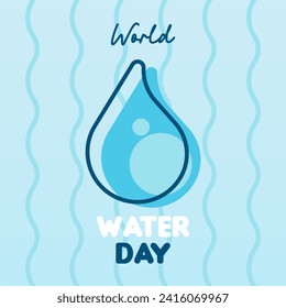 World water day background illustration. Flat world water day illustration. Water day web banner background