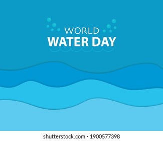 World Water Day Background Paper Style Vector