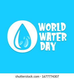World water day banner design template. 22 march International water day concept vector illustration with text and blue water background.