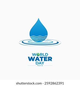 World Water Day Banner. Every Drop Matters. Saving water and world environmental protection concept