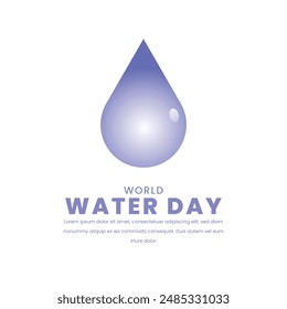 World water day banner isolated on white vector illustration