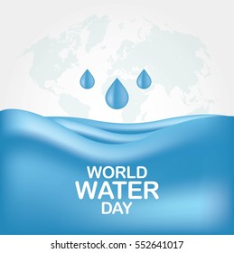 World Water Day Campaign Design Vector. Great for greeting card, poster and banner. To raise awareness about the critical role water plays in peace and stability, and to inspire. flat style design.