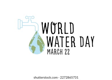 World water day campaign poster. Global water consumption awareness. Concept of managing freshwater resources.