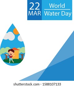 World Water Day Campaign. Suitable for Greeting Card and Poster. Creative World Water Day Greeting stock vector