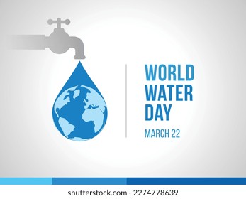 World Water Day Campaign. Suitable for Greeting cards and posters. Water Day abstract waterdrop concept. Saving water and world environmental protection concept- Environment day. Vector art