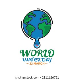 World water day cartoon logo design