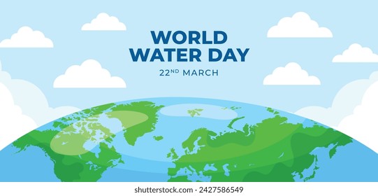 World Water Day Celebration. Happy Water day background. March 22. Cartoon Vector illustration design for Poster, Banner, Flyer, Card, Cover, Post, Campaign. water drop. save the water concept.