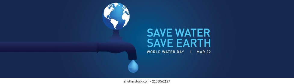 World water day concept Banner vector illustration. Save water, save earth. Saving water and world environmental protection concept- Environment day