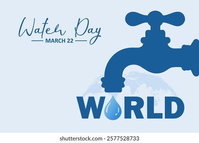 World Water Day Concept. Bold faucet design symbolizing water scarcity and environmental protection. Supporting earth day and water-saving awareness.