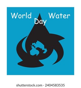 Concepto del Día Mundial del Agua con un mundo en el que el agua potable se cae y el agua dulce 