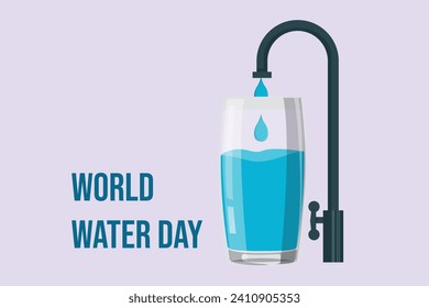 World water day concept. Colored flat vector illustration isolated.