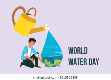 World water day concept. Colored flat vector illustration isolated.