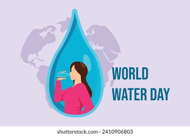 World water day concept. Colored flat vector illustration isolated.