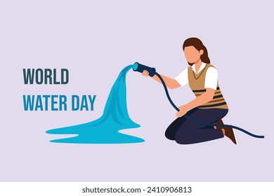 World water day concept. Colored flat vector illustration isolated.