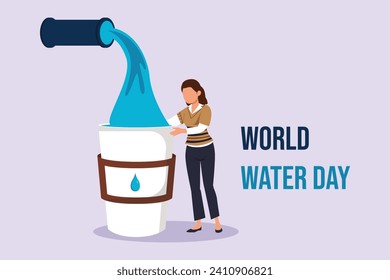 World water day concept. Colored flat vector illustration isolated.