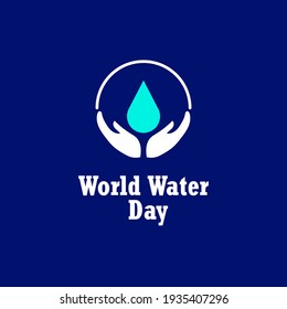 World water day concept with water drop. Vector illustration