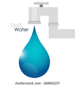 World water day concept with water drop. Vector illustration.