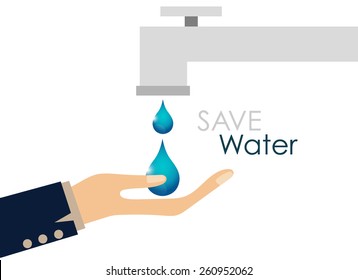 World water day concept with water drop. Vector illustration.