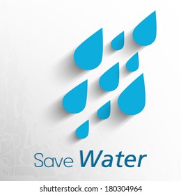 World Water Day concept with water drops and stylish text Save Water on grey background. 