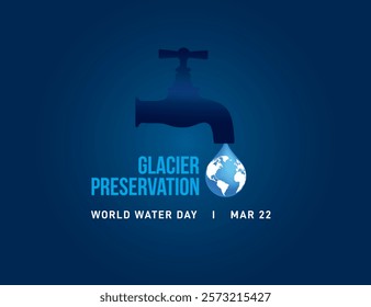 World Water Day Concept. glacier preservation. Saving water and glacier preservation concept- Environment day and earth day.