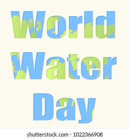 World water day concept with globe. Paperart in Vector illustration.