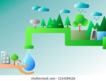 World Water Day concept graphic design. Save water. Vector illustration.