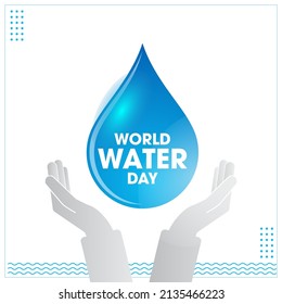 World Water Day Concept logo typography. Every Drop Matters. Save water save life, world environmental protection concept- Environment day