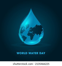 World Water Day Concept logo typography. Every Drop Matters. Save water save life, world environmental protection concept- Environment day