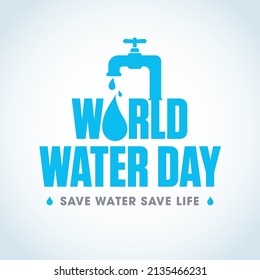 World Water Day Concept logo typography. Every Drop Matters. Save water save life, world environmental protection concept- Environment day