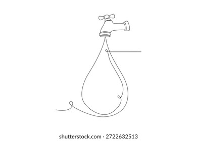 World water day concept one-line drawing