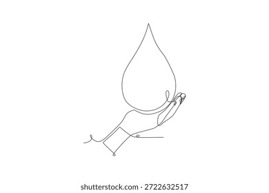 World water day concept one-line drawing