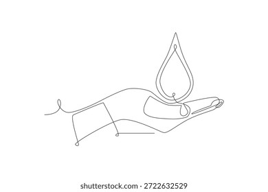 Dibujo de una línea del concepto del día mundial del agua