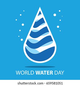 World Water Day Concept. Suitable for Greeting Card and Poster. Vector illustration