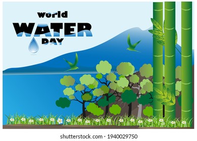 world water day concept.preserving nature for sustainability in the future. illustration vector
