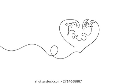 World water day continuous one line drawing minimalist outline vector illustration