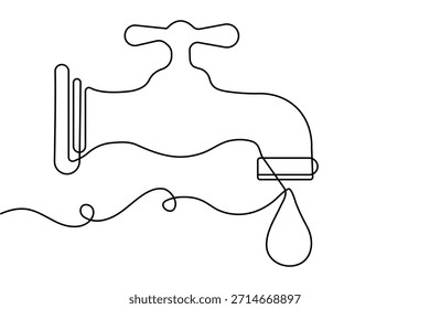World water day continuous one line drawing minimalist outline vector illustration