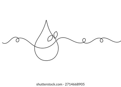 World water day continuous one line drawing minimalist outline vector illustration