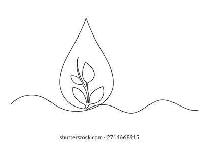 World water day continuous one line drawing minimalist outline vector illustration