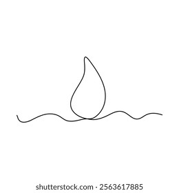 World Water Day continuous single line art and one line water drop outline vector illustration,