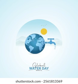 World Water Day. Water Day creative design for social media ads